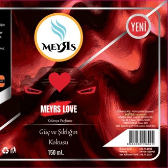 MEYRS 150 ml Parfümlü Kolonya – LOVE – Uzun Kalıcılık – Renkli Şişe