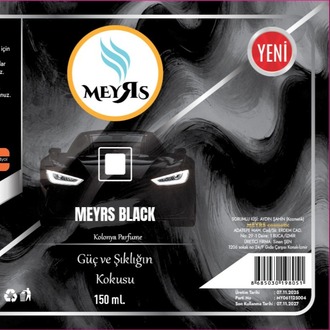 MEYRS 150 ml Parfümlü Kolonya – BLACK – Uzun Kalıcılık – Renkli Şişe