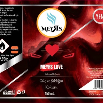 MEYRS 4’lü Parfümlü Kolonya Seti 150 ml – Aqua / Passion / Love / Black – Kalıcı Koku