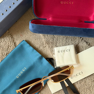 Gucci unisex gold detay gözlük(Full set)