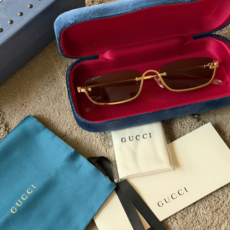 Gucci unisex gold detay gözlük(Full set)
