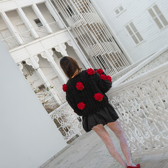 Burgundy Rose Hırka 