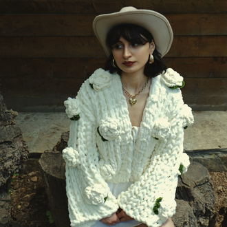 Cream Rose Hırka