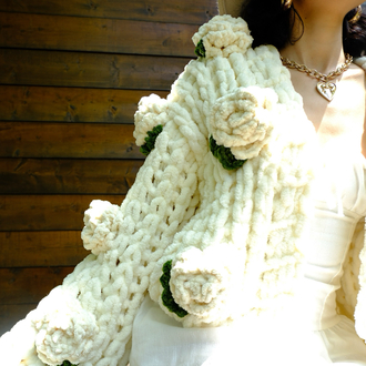 Cream Rose Hırka