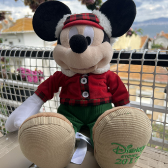  Disney Store Mickey Mouse Plush 2017 Christmas Lumberjack 