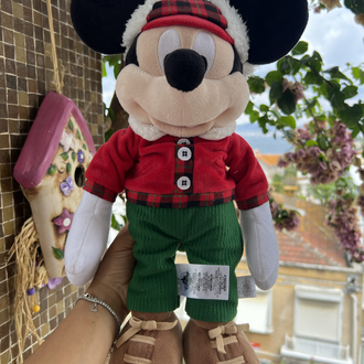  Disney Store Mickey Mouse Plush 2017 Christmas Lumberjack 