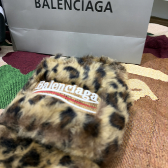 BALENCİAGA FUR SLİDES LEOPARED