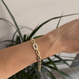 Özel seri 14k gold renk zirkon taşlı bileklik