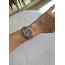 Lacivert kadran çift renkli çelik unisex saat 