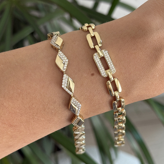 Özel seri 14k gold renk baklava dilim bileklik