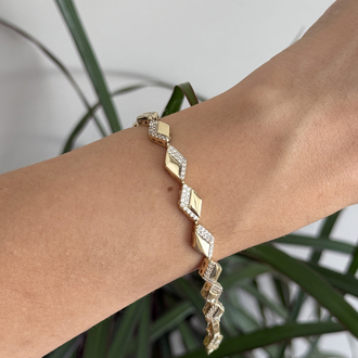 Özel seri 14k gold renk baklava dilim bileklik