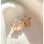 Lila Swarovski Taşlı Çiçek Çivi Küpe