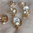 VAN CLEEF BEYAZ SEDEFLİ ÇELIK YÜZÜK
