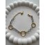 Gold daire silver zincir bileklik