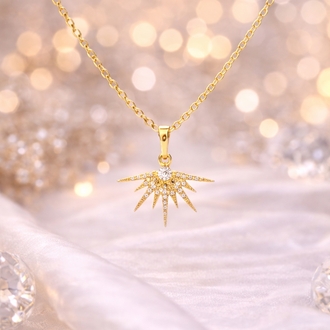 Sunburst Shine Gold Kolye