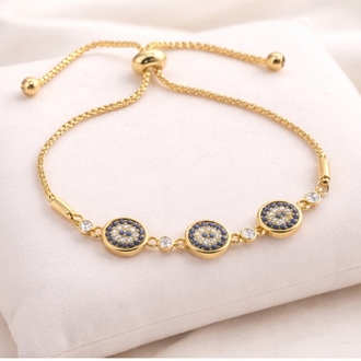 Blue Eye Charm Gold Bileklik VIP