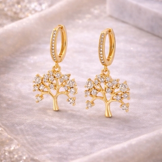 Golden Tree of Life Küpe