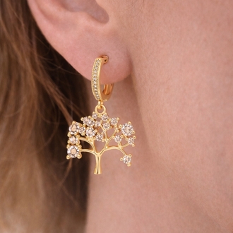 Golden Tree of Life Küpe