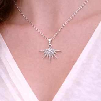 Sunburst Shine Silver Kolye