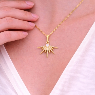 Sunburst Shine Gold Kolye