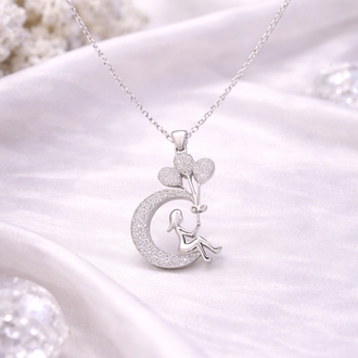 Ay Işığı Kalp Balon Silver Kolye