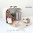 Minidom Travel Dollhouse Nursery Room Mocha, Çantalı Taşınabilir Bebek Evi Bebek Odası