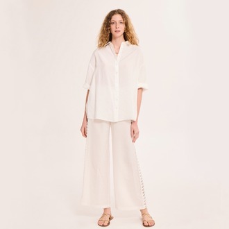 AYDA Dantelli Pantolon / Ekru