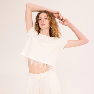 MİA Lace Crop T-shirt