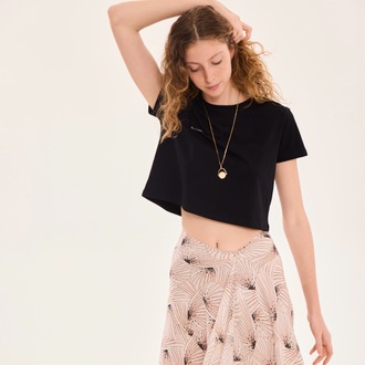 MİA Crop T-shirt / Siyah