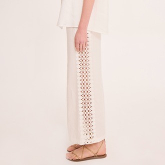 AYDA Dantelli Pantolon / Ekru