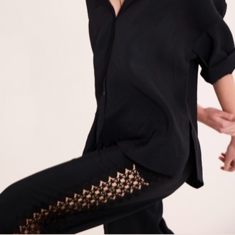 AYDA Dantelli Pantolon / Siyah