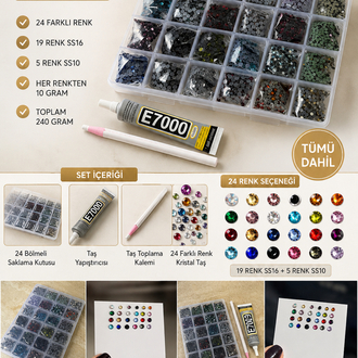 Bedazzling Kit 24 Renk Taşlama Seti