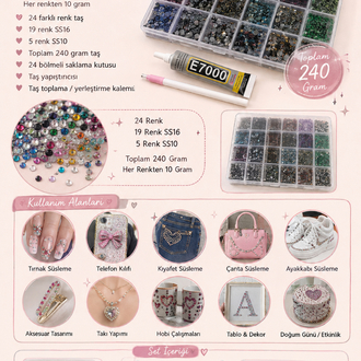Bedazzling Kit 24 Renk Taşlama Seti
