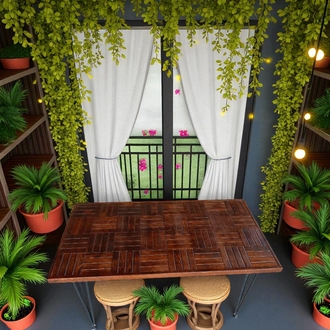 120 x 60 ceviz bahçe Balkon masa
