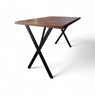 Modern Ceviz Renk Balkon ve Mutfak Masası Yemek masası 120 X 75 cm Parke desen Retro tasarım