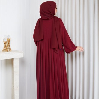 AYROBİN ELBİSE (BORDO)