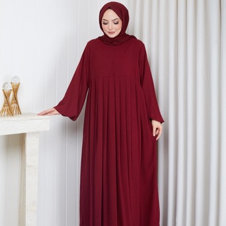 AYROBİN ELBİSE (BORDO)