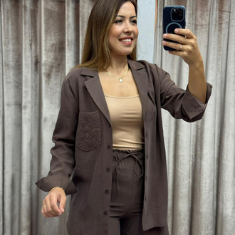 Cebi nakışlı ceket pantolon takım