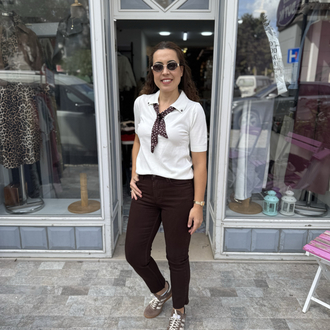 Merserize fularlı triko