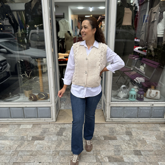 Düğme detay Yelek 