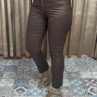 Paçası kesik mumlu boy fit pantolon