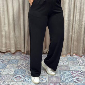 Yüksek bel pileli düğmeli pantolon