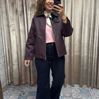 Astarlı mum kaplama trençkot 