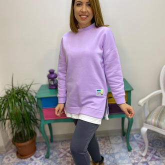 Yanı yırtmaçlı sweatshirt 