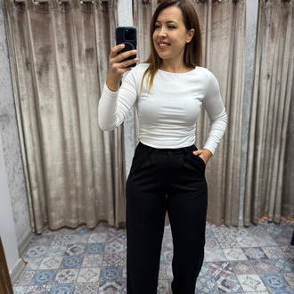 Yüksek bel pileli düğmeli pantolon