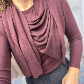 Şal detaylı triko bluz