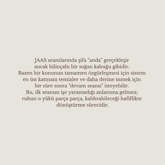 ​ Jean Adrienne Arınma Sistemi (JAAS) - Bireysel Seans 