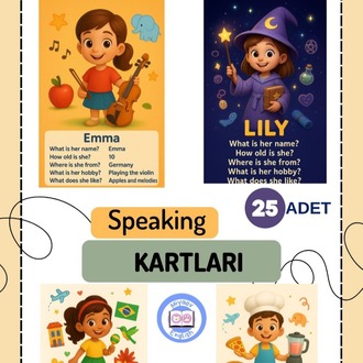 İngilizce Konuşma Kartları - İpuçlarıyla - 25 adet PDF miyaovenglish
