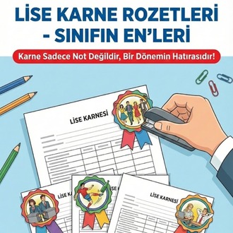 LİSE KARNE ROZETLERİ - 100+ADET - SINIFIN ENLERİ PDF