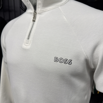 OUTLET ÜRÜNÜ Boss Yarım Fermuarlı Sweat (2502-Beyaz)